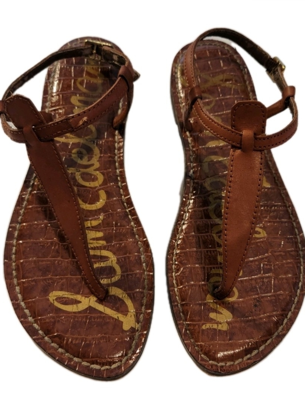 Sam Edelman Gigi Signet Sandal Ankle Strap Women's Brown Size US7M EU37